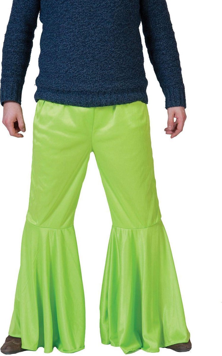 Hippie Kostuum | Hippie Broek Groen Man | Maat 52-54 | Carnaval kostuum | Verkleedkleding